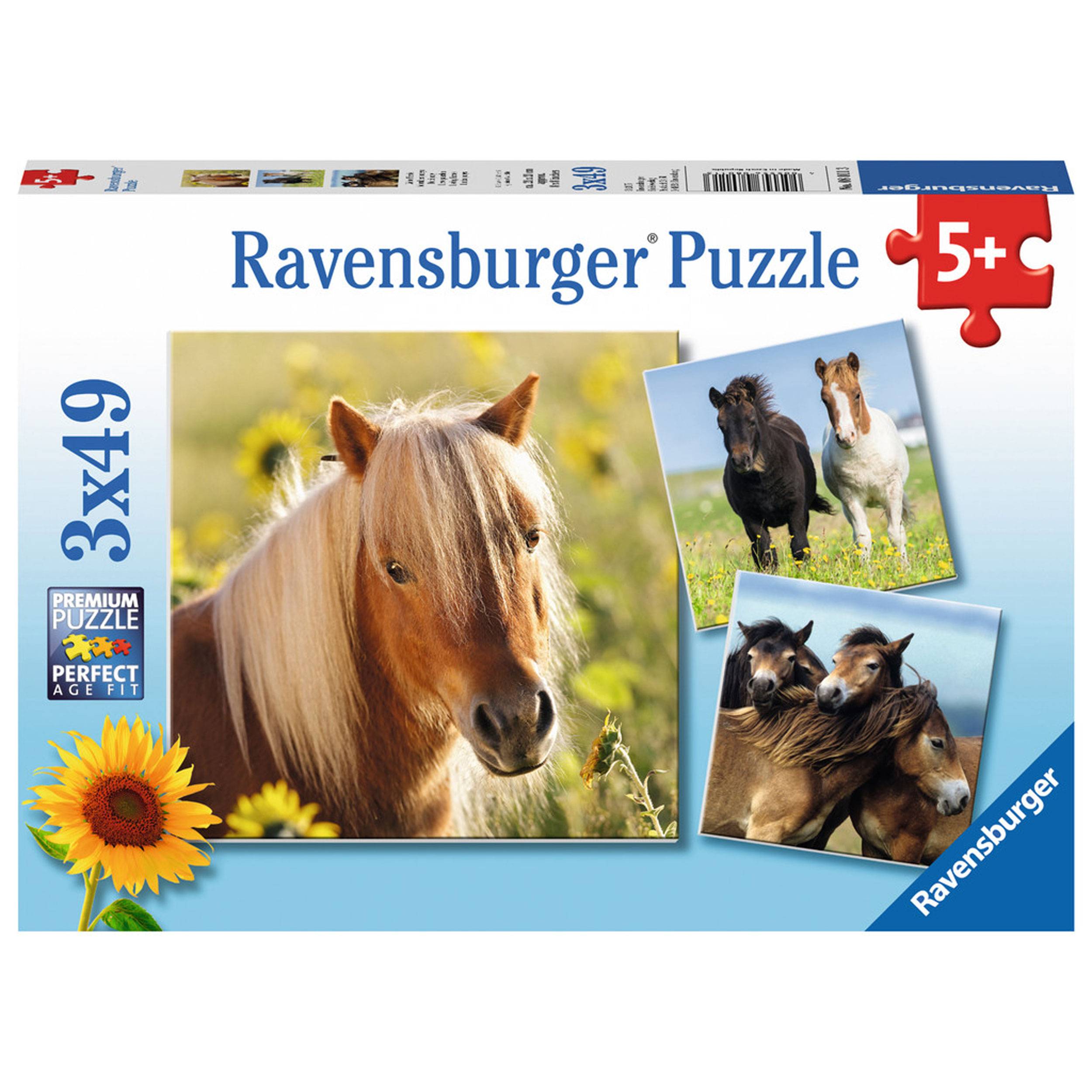 Ravensburger Puzzle Liebe Pferde, Inklusive Mini-Poster, 3 x 49 Teile, 08011 3