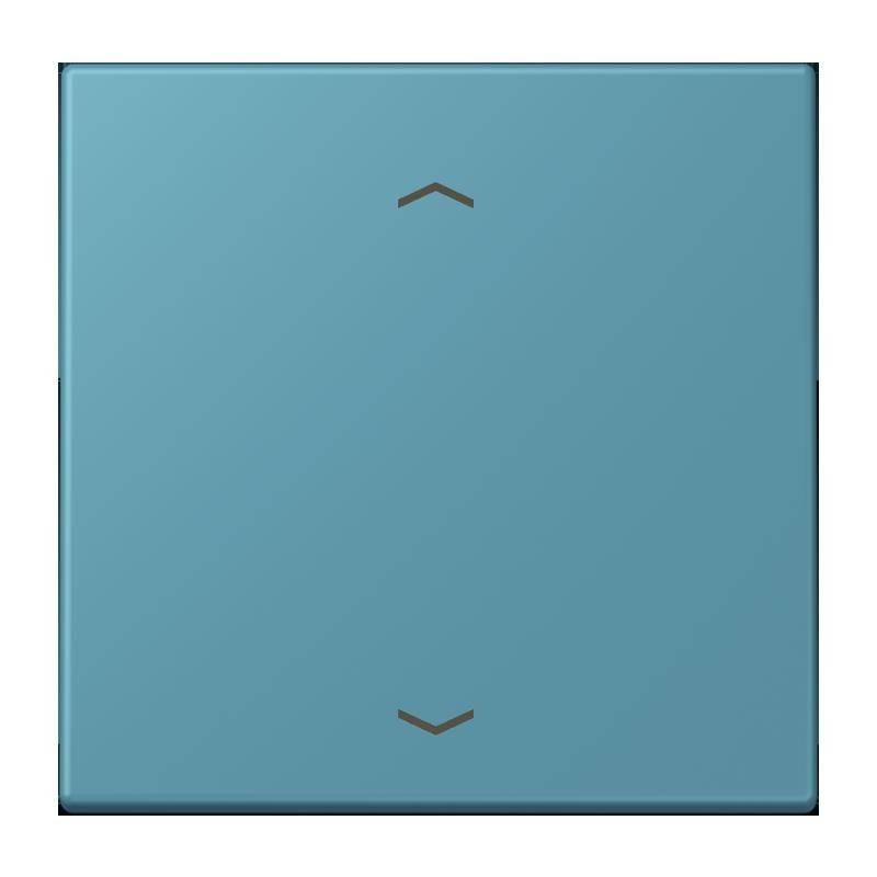 Eine blaue quadratische Schaltfläche mit zwei schwarzen Pfeilen, einer zeigt nach oben und der andere nach unten, was möglicherweise Erhöhung und Verringerung signalisiert.