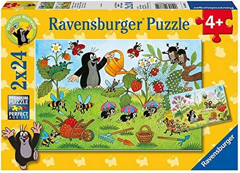 RAVENSBURGER Puzzle Maulwurf im Garten 2x24 Teile