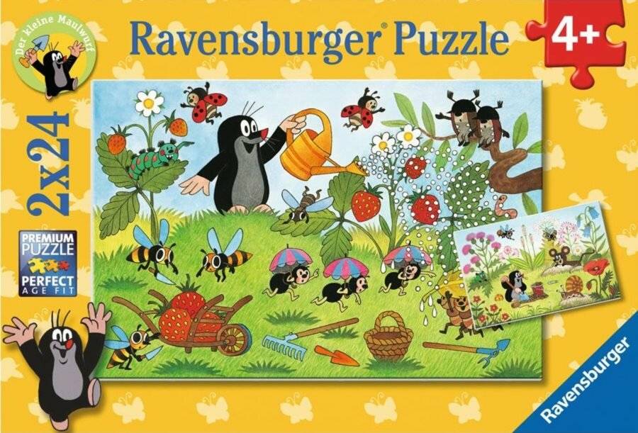RAVENSBURGER Puzzle Maulwurf im Garten 2x24 Teile