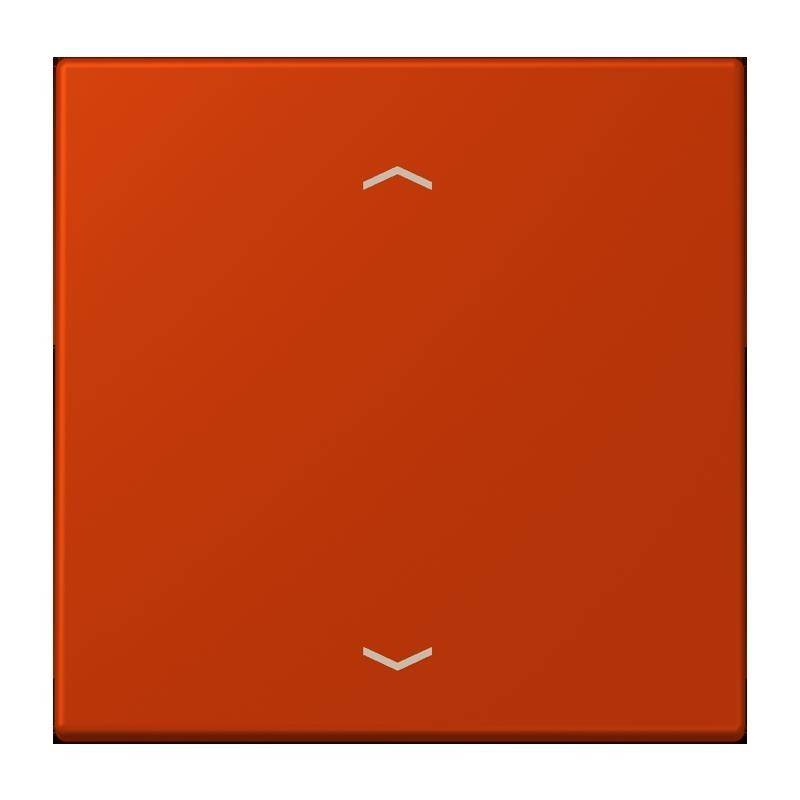 Eine orangefarbene Richtungstaste mit nach oben und unten weisenden Pfeilen, die Navigation oder Auswahl anzeigt.