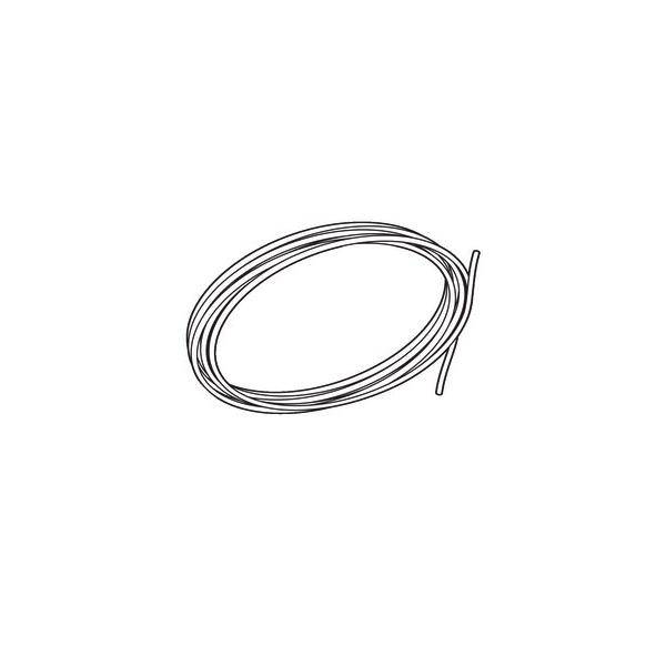Eine Drahtspule in kreisförmiger Form auf weißem Hintergrund.
