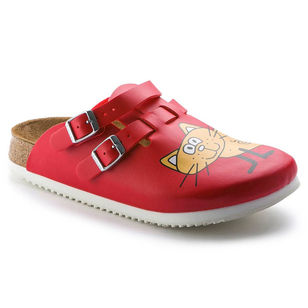 Birkenstock Clog Kay Superlauf, Birko-Flor, Cat Red, schmal, Größe 37