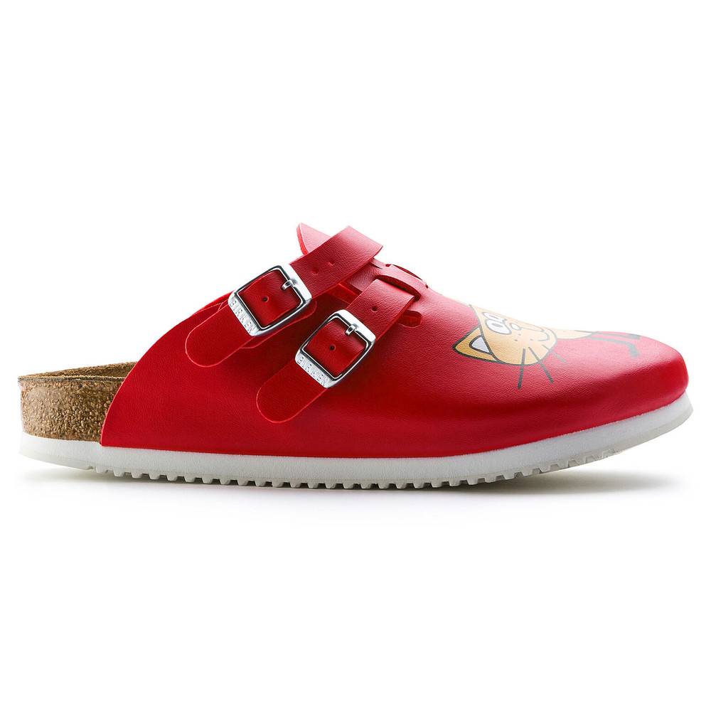 Birkenstock Clog Kay Superlauf, Birko-Flor, Cat Red, schmal, Größe 40