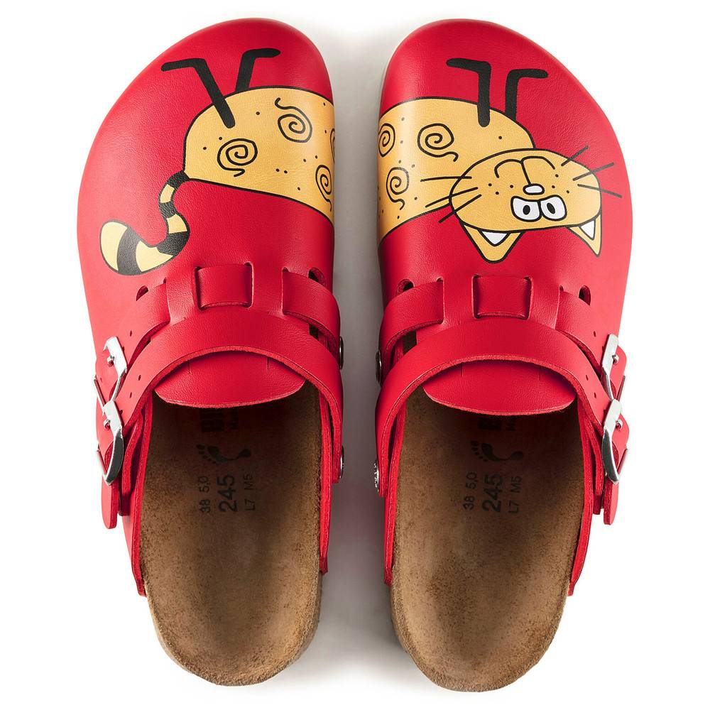 Birkenstock Clog Kay Superlauf, Birko-Flor, Cat Red, schmal, Größe 37