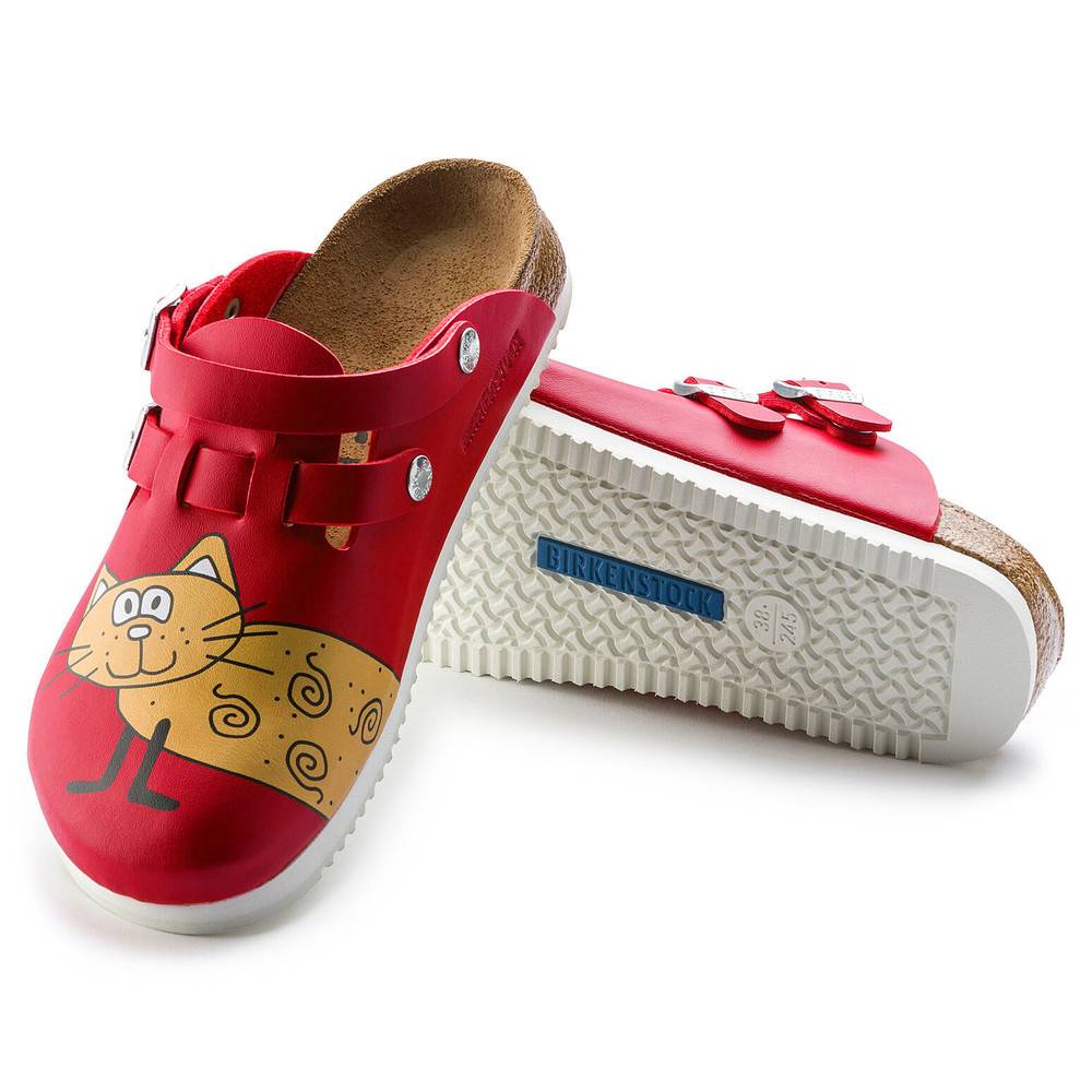Birkenstock Clog Kay Superlauf, Birko-Flor, Cat Red, schmal, Größe 40