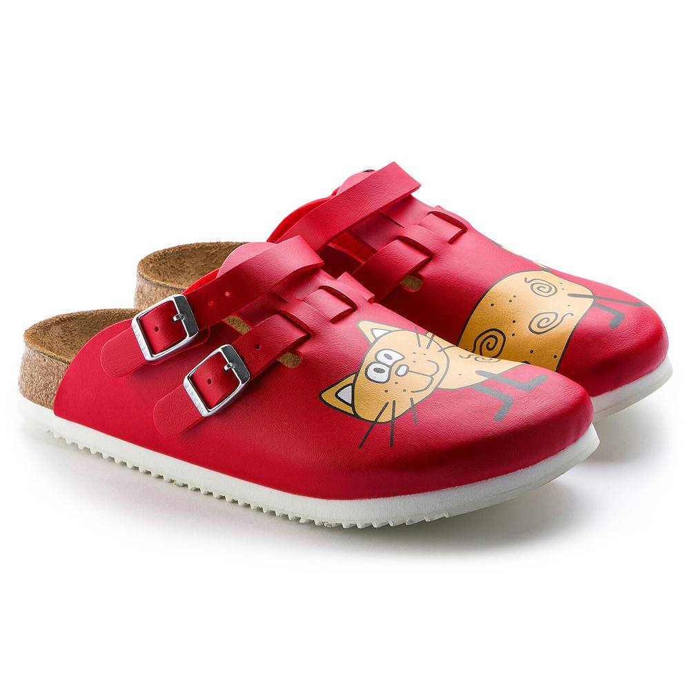 Birkenstock Clog Kay Superlauf, Birko-Flor, Cat Red, schmal, Größe 38