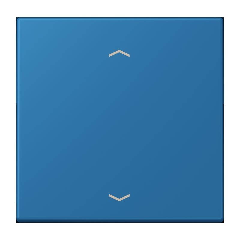 Quadratisches blaues Panel mit zwei kleinen weißen Pfeilen; einer, der oben nach oben zeigt, und einer, der unten nach unten zeigt.