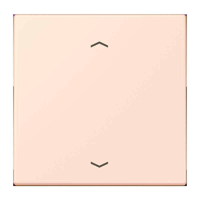 Ein beige farbenes Quadrat mit zwei schwarzen Pfeisymbolen, einer zeigt nach oben und einer nach unten, die sich an der Ober- und Unterseite befinden.