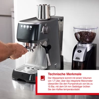 Solis Siebträger Kaffeemaschine 54 mm Siebhalter Milchaufschäumer Bohnen, Pads Solis Siebträger Kaffeemaschine 54 mm Siebhalter Milchaufschäumer Bohnen, Pads