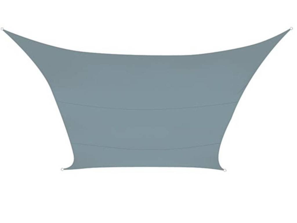 Perel Sonnensegel, wasserabweisend, 2 x 3 m, 160 g/m², Polyester, Rechteck, Hellgrau