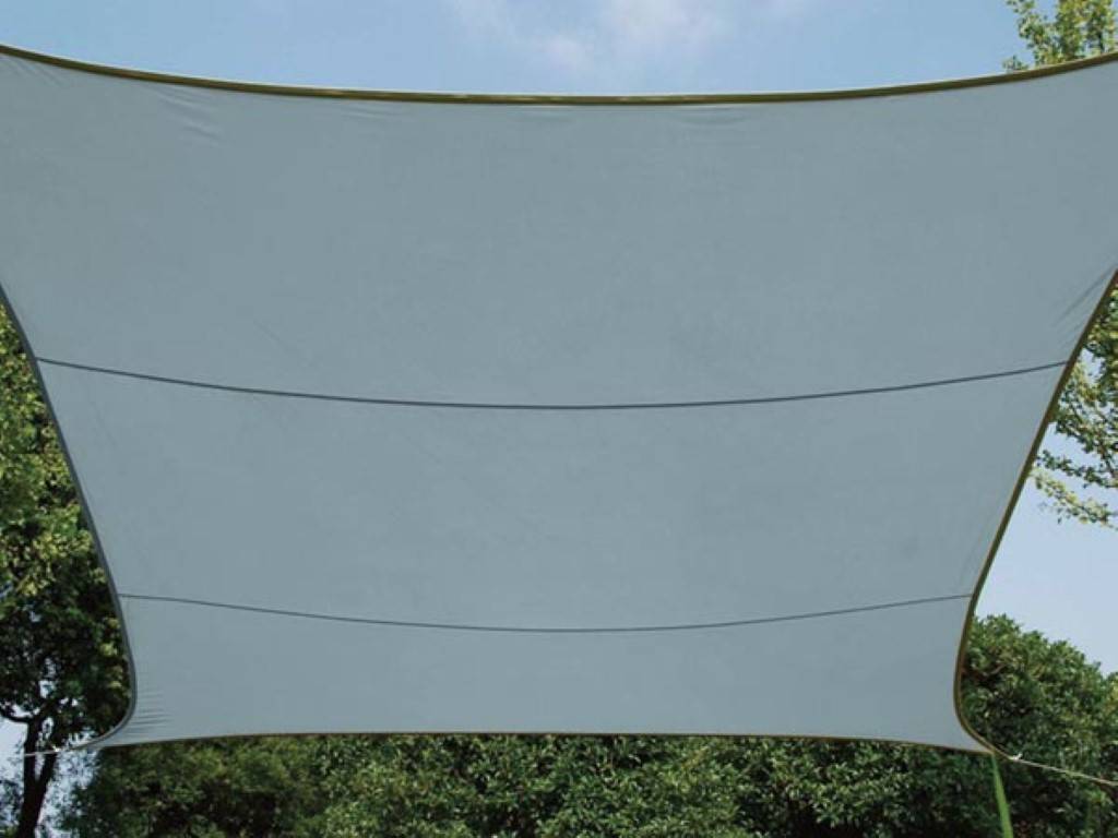 Perel Sonnensegel, wasserabweisend, 2 x 3 m, 160 g/m², Polyester, Rechteck, Hellgrau