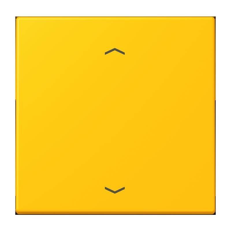 Eine gelbe quadratische Schaltfläche mit zwei schwarzen Pfeilen, die nach oben und unten zeigen, was auf eine mögliche Funktionalität zum Anpassen von Einstellungen hinweist.