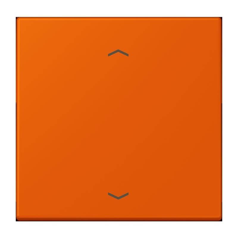 Ein orangefarbenes Quadrat mit zwei grauen Pfeilen, die in der Mitte nach oben und unten zeigen.