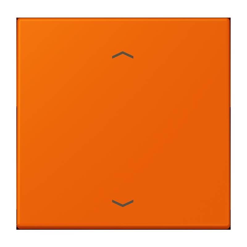 Orange Quadrat mit zwei kleinen grauen Pfeilen, die in der Mitte nach oben und unten zeigen.