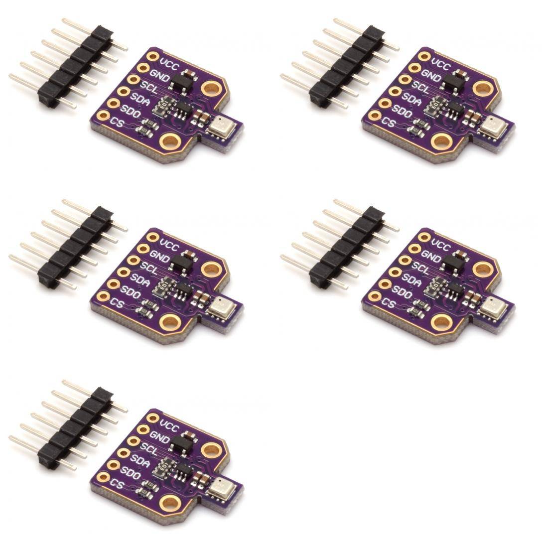 5 x BME680 Breakout Board, 4in1 Sensor für Temperatur, Luftfeuchtigkeit, Luftdruck und Luftgüte