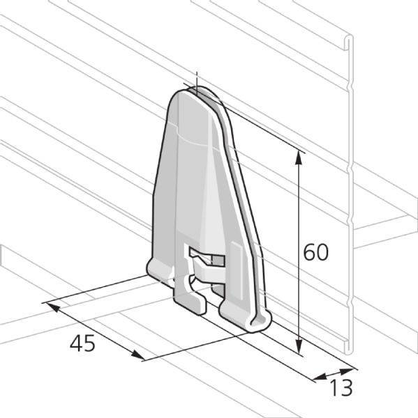 20 Stk. Pflitsch Halter für Trennwand GK HAT X67 S