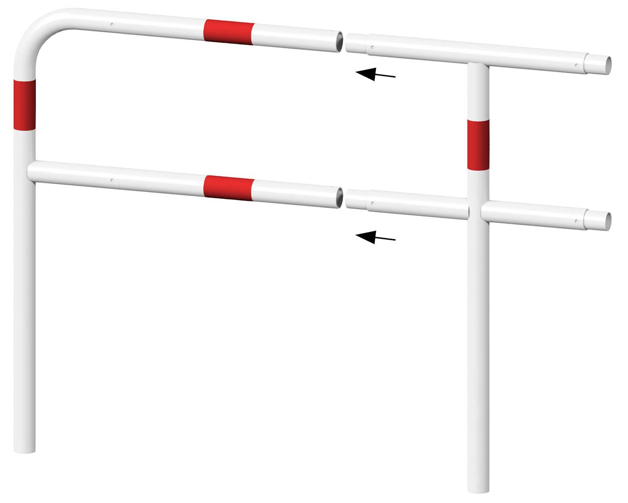 Schake 448_43 Schutzgeländer Stahlrohr Ø 48 mm Querholm<br><br>aus Stahlrohr Rohrlänge: 1000 mm feuerverzinkt