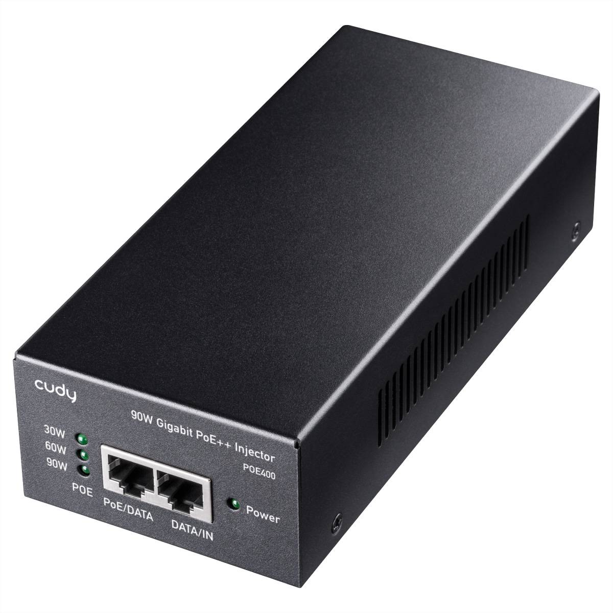 POE400 - Gigabit Ethernet - 10,100,1000 Mbit/s - IEEE 802.3af - IEEE 802.3at - IEEE 802.3bt - Schwarz - 100 m - PoE - Le