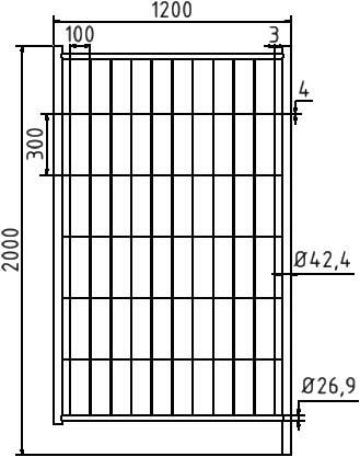 Schake 3B620 Mobilzaun "Profi" Torelement Breite: 1,20 m, Höhe: 2,00 m