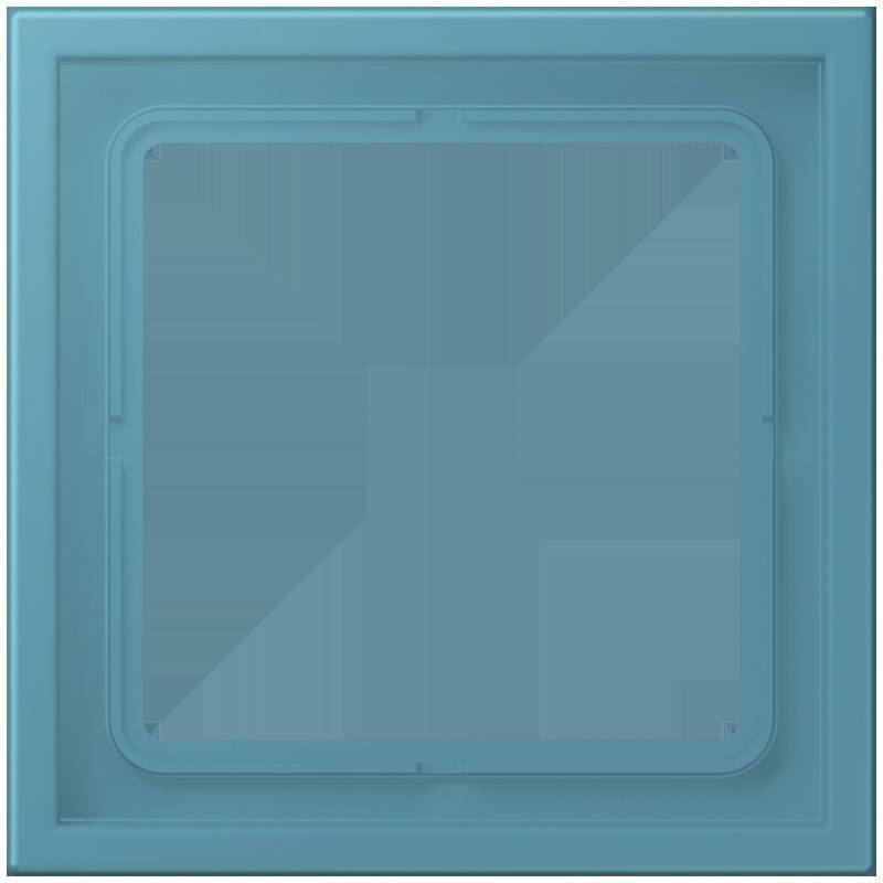Ein einfaches, hellblaues Quadrat mit leicht eingesenkter Mitte.