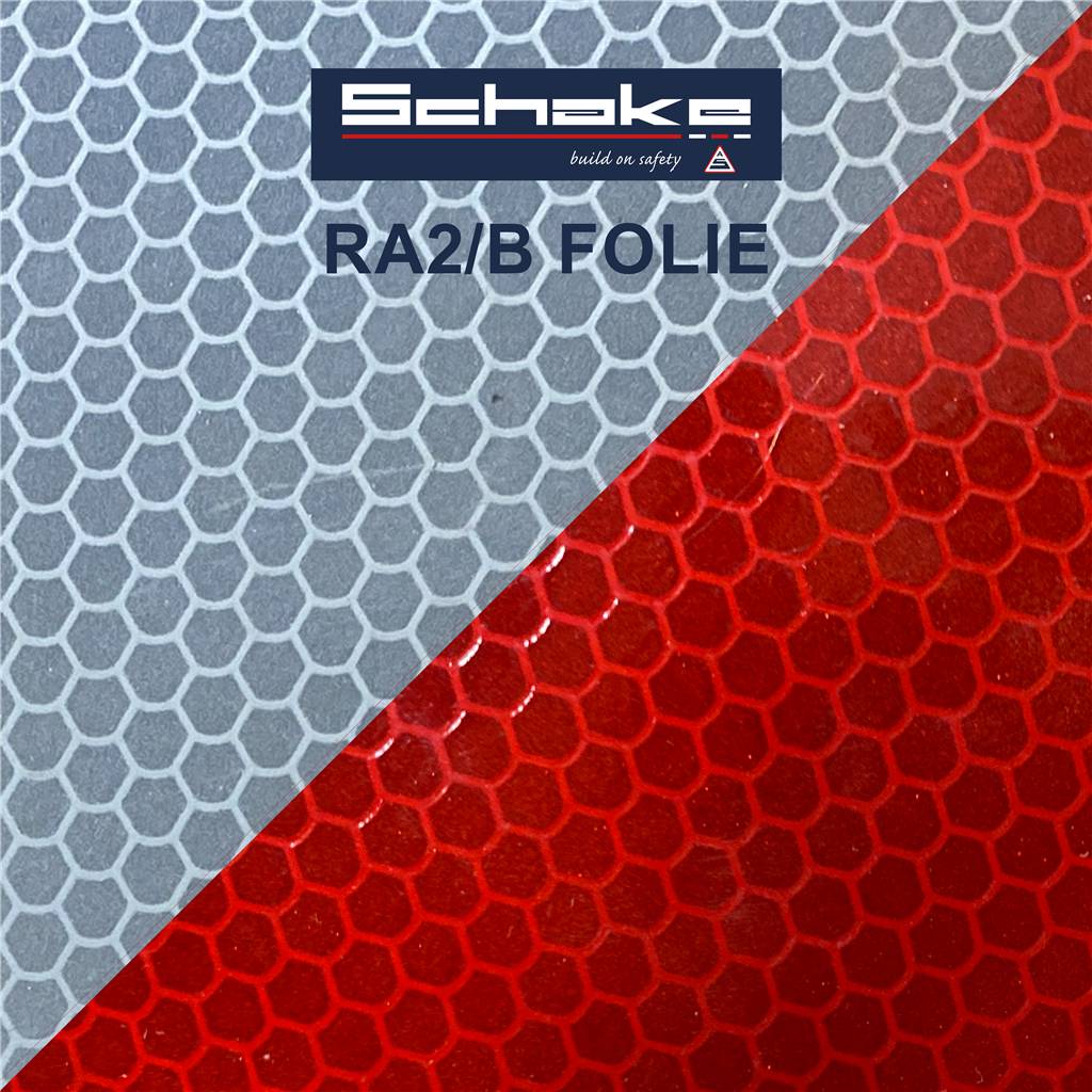 Schake 36NOXP2E-SET1 SET mit 30 Baken und Zubehör auf Stapelpalette und Bakenkorb mit Folie Typ RA2/B, rot/weiß einseit