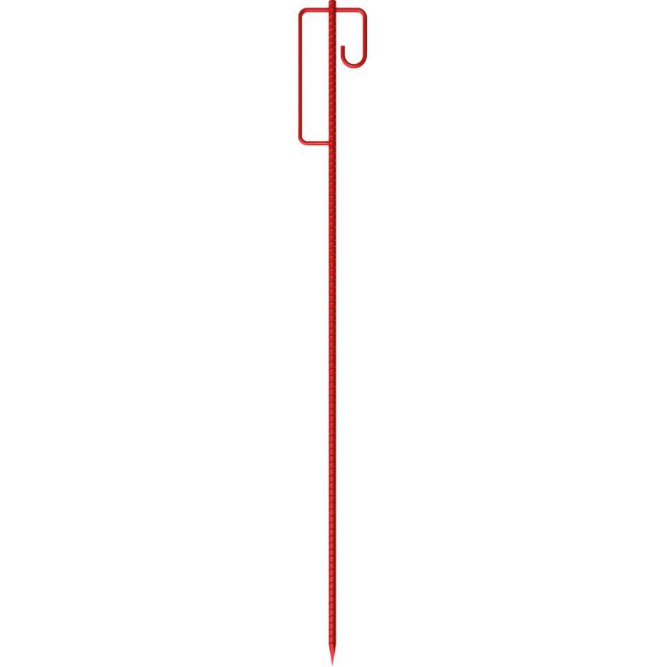 Schake Absperrleinenhalter, UVV-Bügel, rot, Rundstahl, geriffelt, Ø 12mm, 1,20m