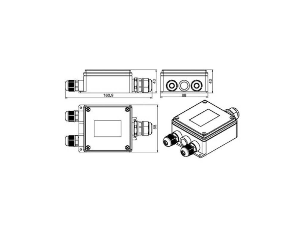 3-WEGE-ABZWEIGEKASTEN - WASSERDICHT - IP68