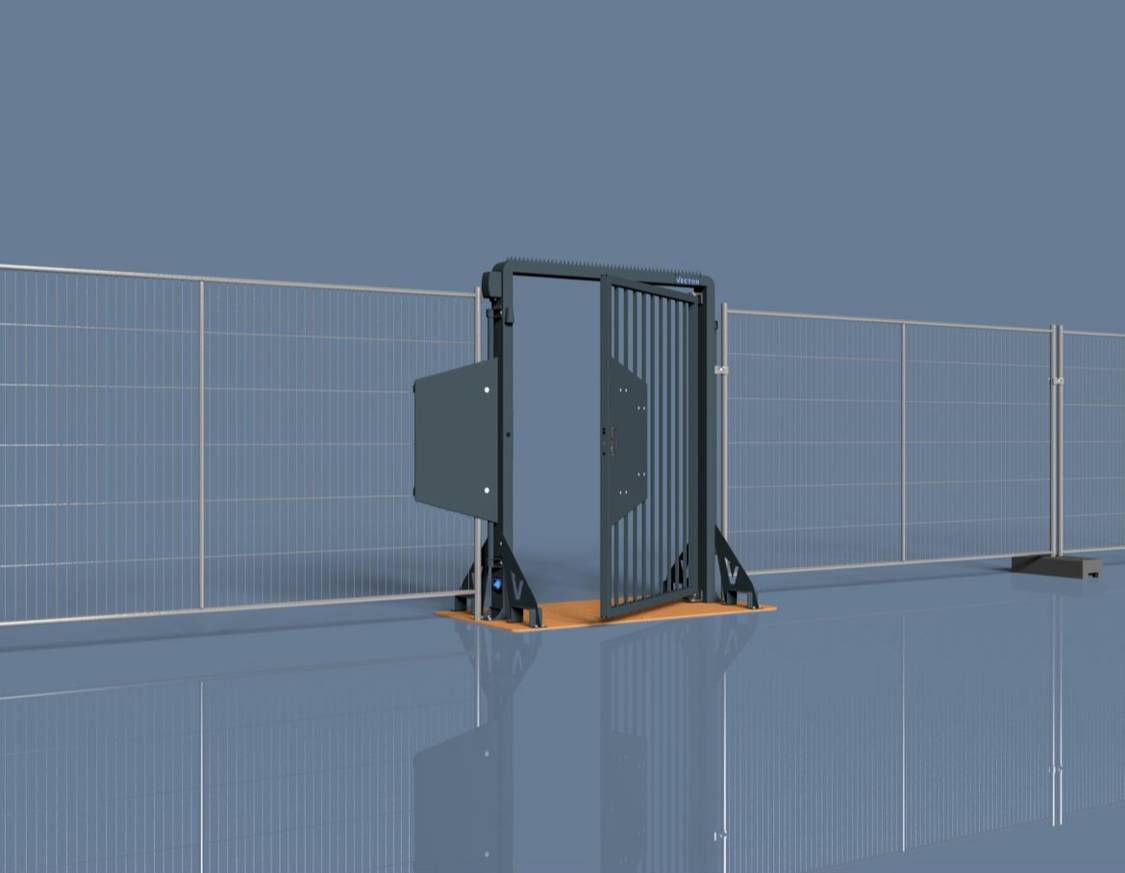 Schake 3F113 Bauzaunfuß aus Kunststoffrecycling Länge: 690 mm<br><br>Höhe: 140 mm<br><br>Breite: 255 mm<br><br>5 Einstecklöcher; 4x rund 42mm,<br