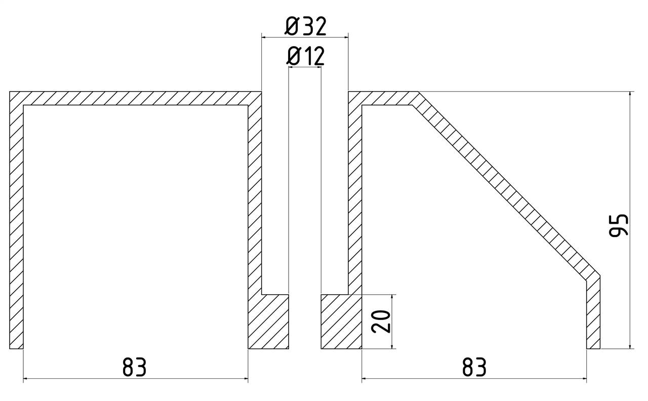 Schake 3393-101 Park- und Leitschwelle gelb / rot 0,55 m