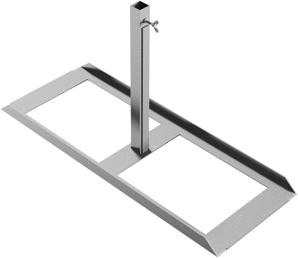 Schake 35304 Schilderständer zur Aufnahme von 40 x 40 Schaftrohr Vorrichtung für 4 Fußplatten