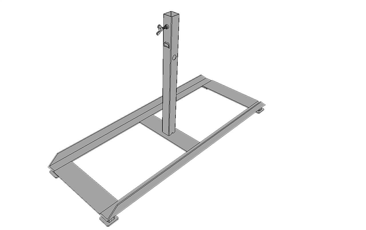 Schake 35304 Schilderständer zur Aufnahme von 40 x 40 Schaftrohr Vorrichtung für 4 Fußplatten