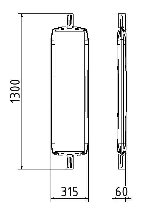Schake 36055W Kunststoffbake Typ 60W Folie Typ RA1/A, schraffiert doppelseitig rechts- / linksweisend rot / weiß