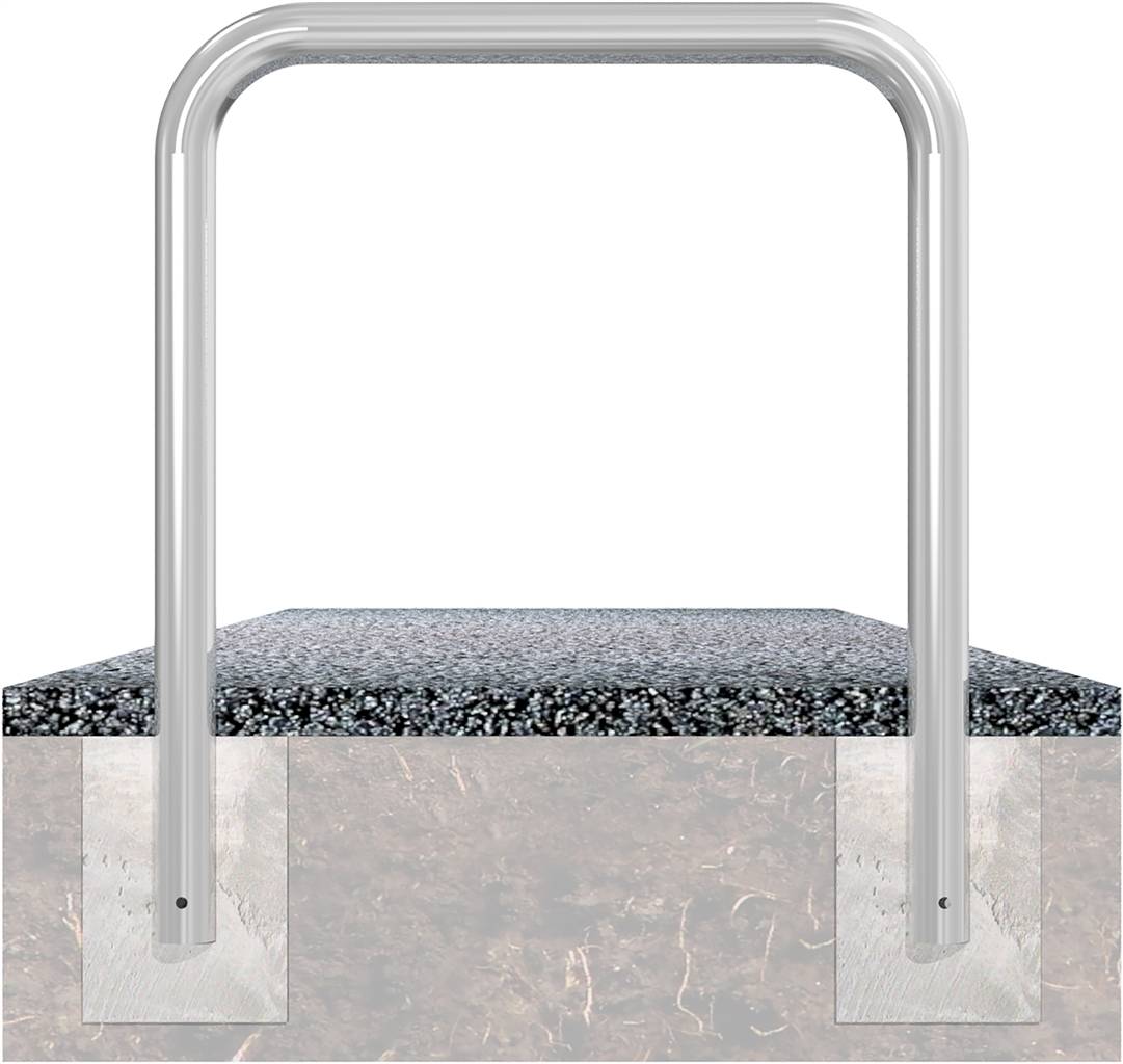 Schake 475_10 Abweisebügel Ø 76 x 2,6 mm ohne Querholm zum Einbetonieren Gesamtbreite: 1000 mm Gesamthöhe: 1500 mm feuer