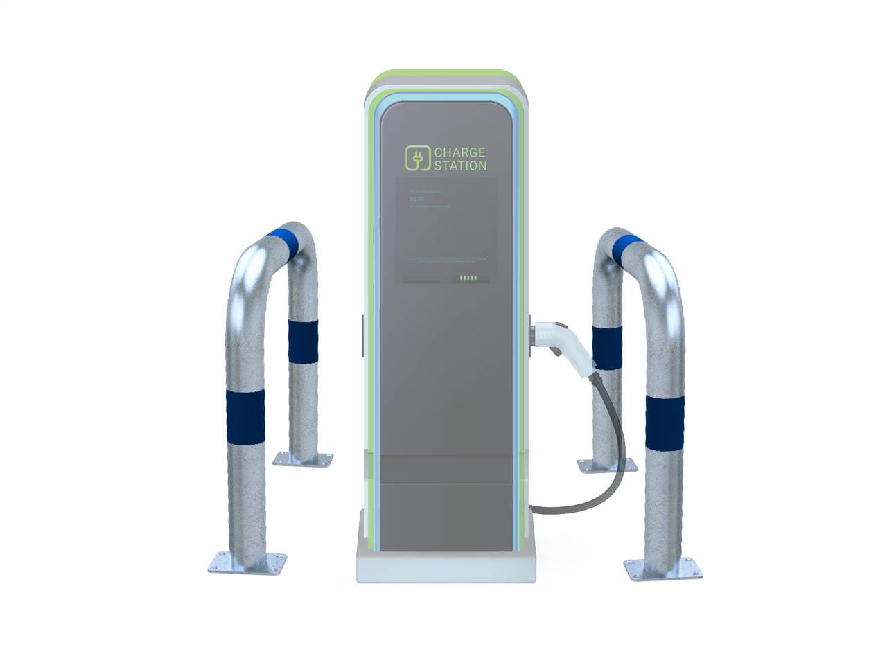 Schake 475_15 Abweisebügel Ø 76 x 2,6 mm ohne Querholm zum Einbetonieren Gesamtbreite: 1500 mm Gesamthöhe: 1500 mm feuer