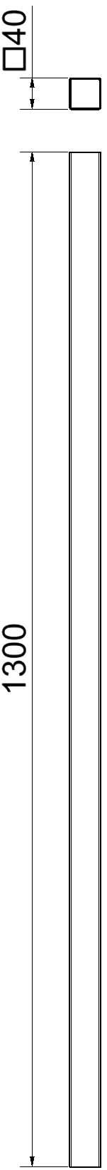 Schake 34013 Schaftrohr 40 x 40 x 1,5 mm aus Stahl, verzinkt Länge: 1,20 m