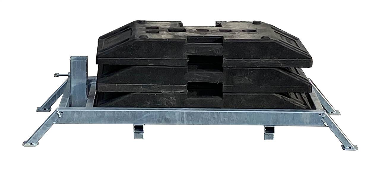 Schake 35304-2 Schilderständer zur Aufnahme von 40 x 40 und 60 x 60 Schaftrohr Vorrichtung für 4 Fußplatten