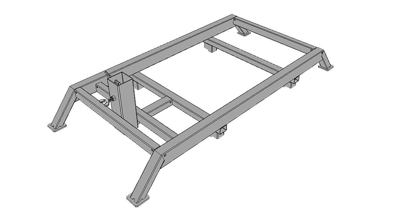 Schake 35304-2 Schilderständer zur Aufnahme von 40 x 40 und 60 x 60 Schaftrohr Vorrichtung für 4 Fußplatten