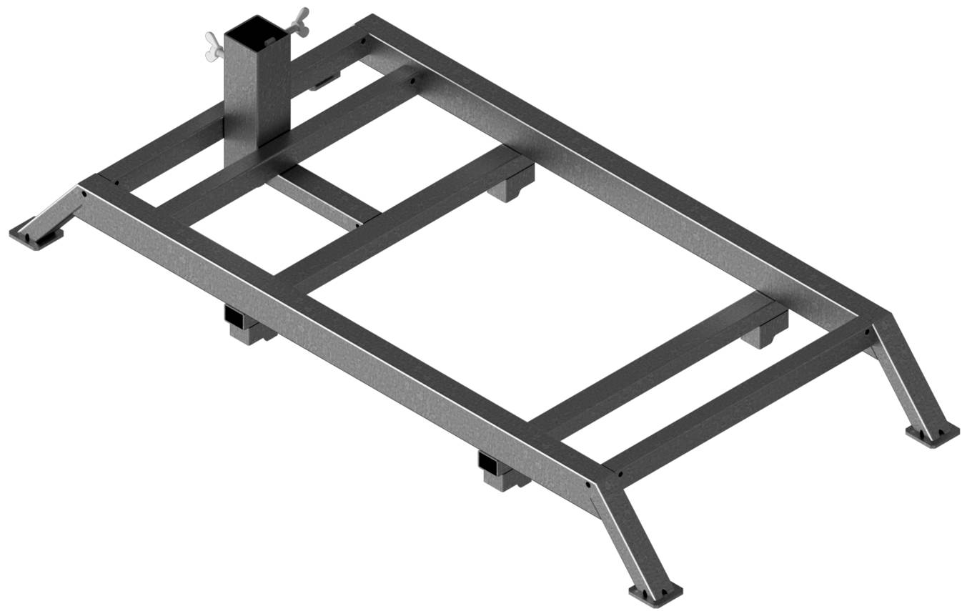 Schake 35304-2 Schilderständer zur Aufnahme von 40 x 40 und 60 x 60 Schaftrohr Vorrichtung für 4 Fußplatten