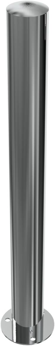 Schake 4089P Edelstahlpfosten Ø 89 mm ortsfest, für Dübelbefestigung<br><br>mit Bodenplatte Ø 150 x 6 mm ohne Verschluss ohne Öse