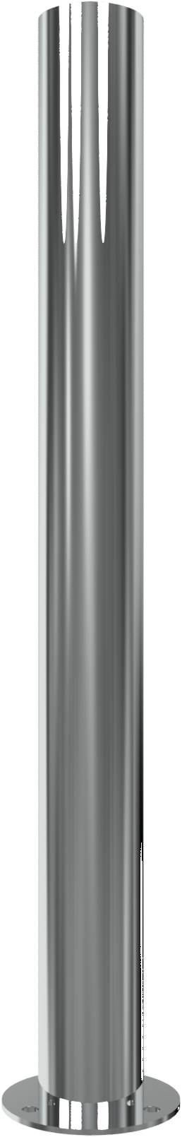 Schake 4089P Edelstahlpfosten Ø 89 mm ortsfest, für Dübelbefestigung<br><br>mit Bodenplatte Ø 150 x 6 mm ohne Verschluss ohne Öse