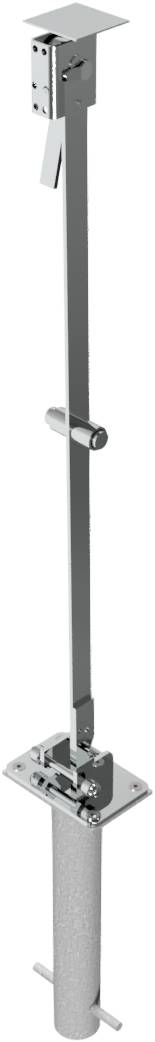 Schake 4070UZH Edelstahlpfosten 70 x 70 mm umlegbar, selbsteinrastende Verriegelung<br><br>zum Einbetonieren, mit feuerverzinkte