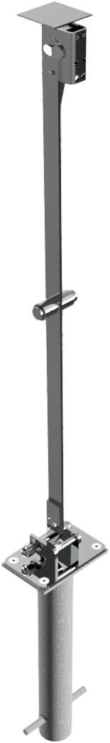 Schake 4070UZH Edelstahlpfosten 70 x 70 mm umlegbar, selbsteinrastende Verriegelung<br><br>zum Einbetonieren, mit feuerverzinkte