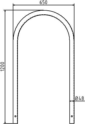 Schake 449_65 Edelstahlbügel Ø 48 mm zum Einbetonieren Rundbügel Gesamtbreite 650 mm