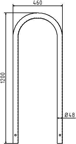Schake 449_46 Edelstahlbügel Ø 48 mm zum Einbetonieren Rundbügel Gesamtbreite 460 mm