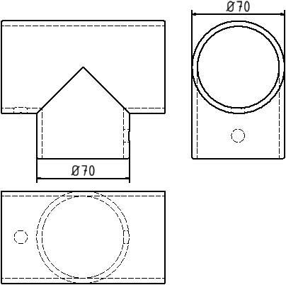 Schake 419_19 Barrieren Stahlrohre und Verbindungsstücke Aluminium-T-Stück