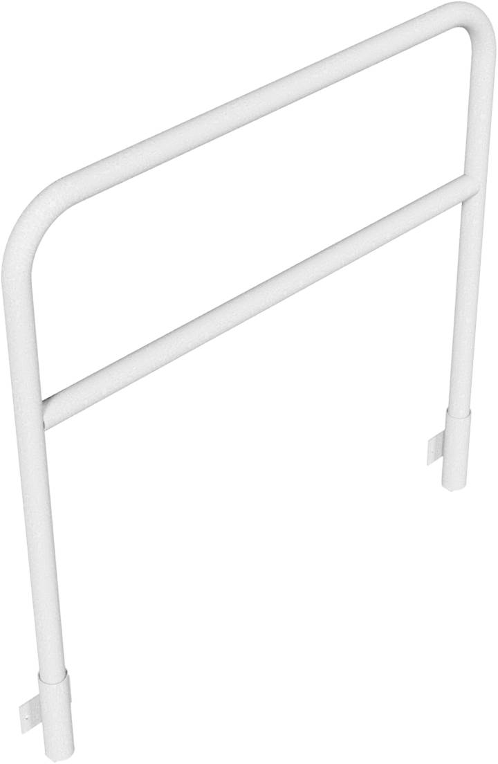 Schake 448_23W Rohrbügel aus Stahlrohr Ø 48 x 2,5 mm mit Querholm für Wandmontage Gesamtbreite: 1200 mm Gesamthöhe: 1200 mm feuerverzinkt