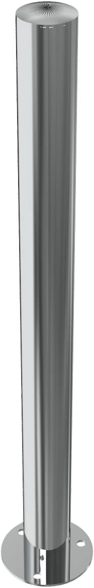 Schake 4072P Edelstahlpfosten Ø 76 mm ohne Ziernut ortsfest, für Dübelbefestigung<br><br>mit Bodenplatte Ø 150 x 5 mm ohne Verschluss ohne Öse