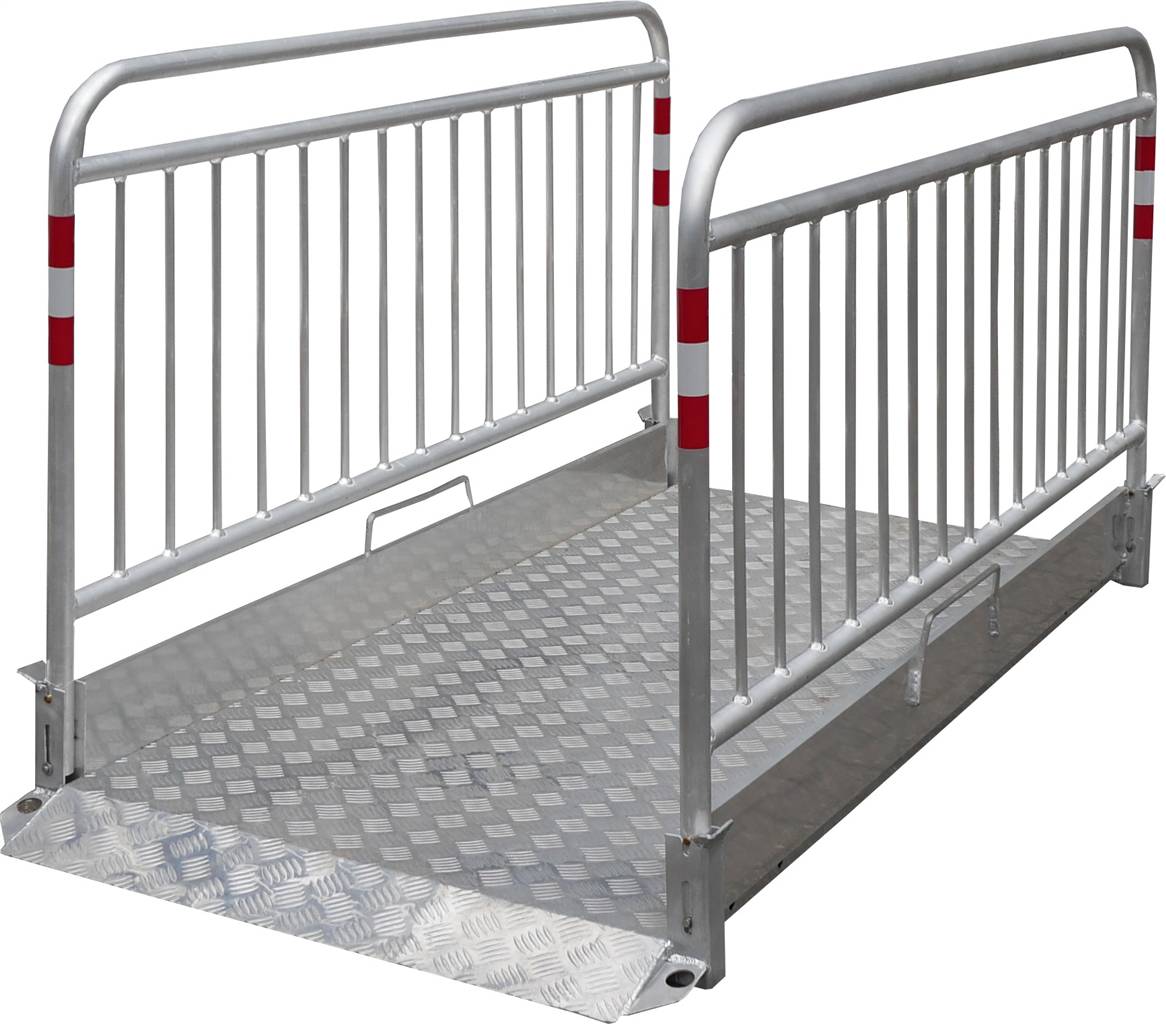 Schake 20282-S Grabenbrücke aus Aluminium mit Sicherheitsgeländer Breite: 1,00 m Länge: ca. 2,80 m