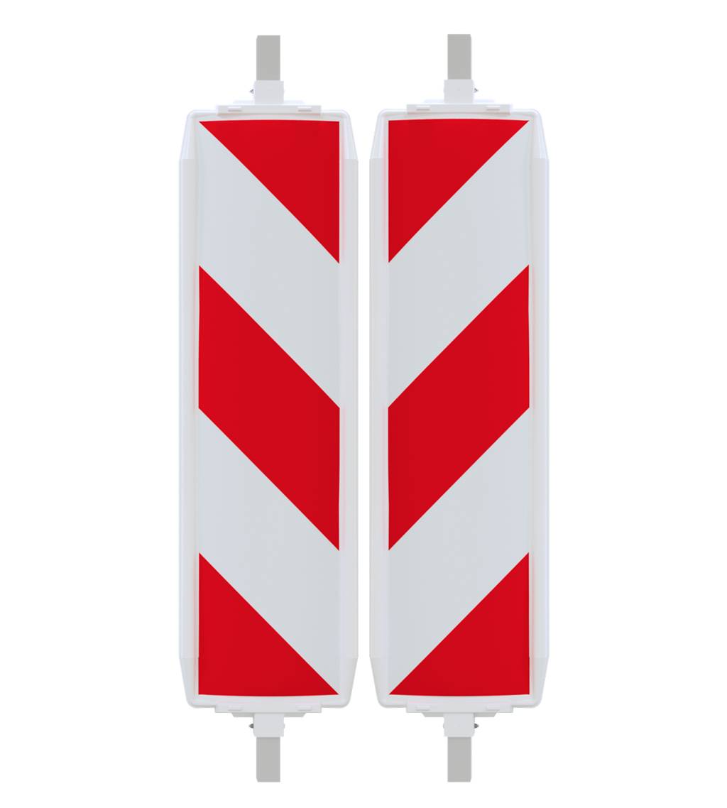 Schake 360572A Kunststoffbake Typ 40A Folie Typ RA2/B, schraffiert doppelseitig rechts- / linksweisend rot / weiß